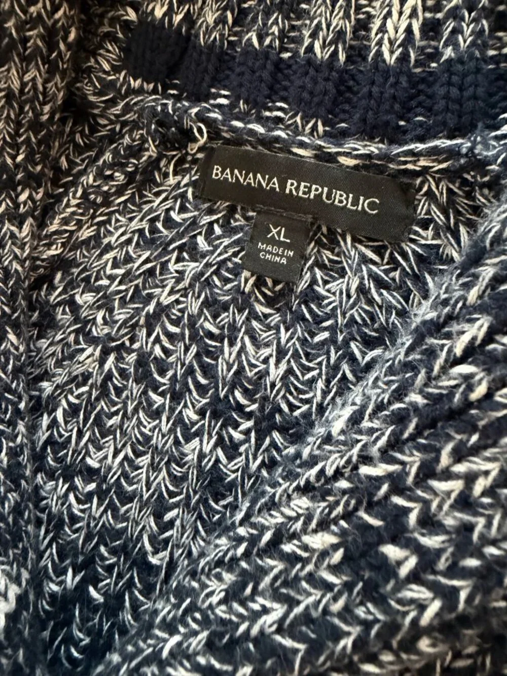 Banana Republic Mens Shawl Collar Button Front Cardigan Size XL Blue Gray Casual